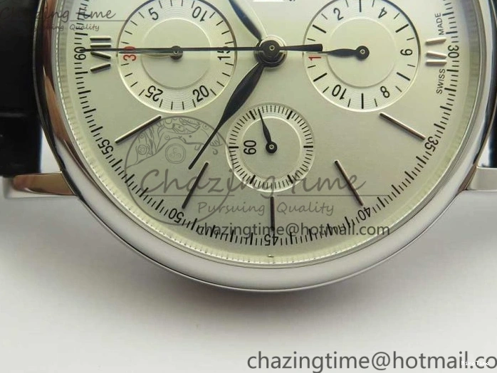 MIROTIME 0123 Portofino IW391001 SS ZK 1:1 Best Edition White Dial Silver Markers on Black Leather Strap A RelaxedFit 7139